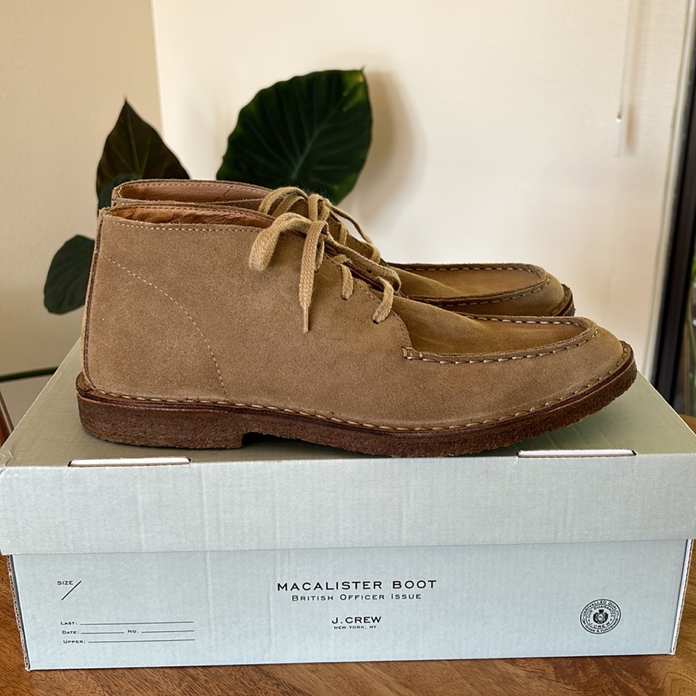 J Crew MacAlister Moc Toe Boots Suede 9.5
